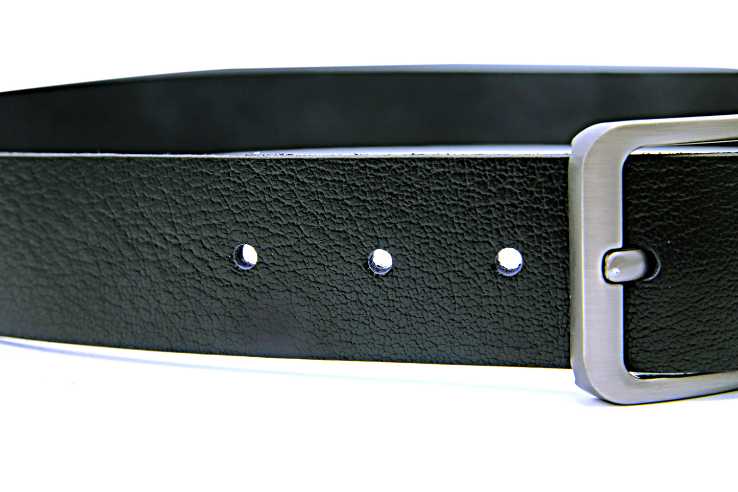DUNYAPUR BELT Genuine Natural Milled Leather Belt in One Piece - Jet Black