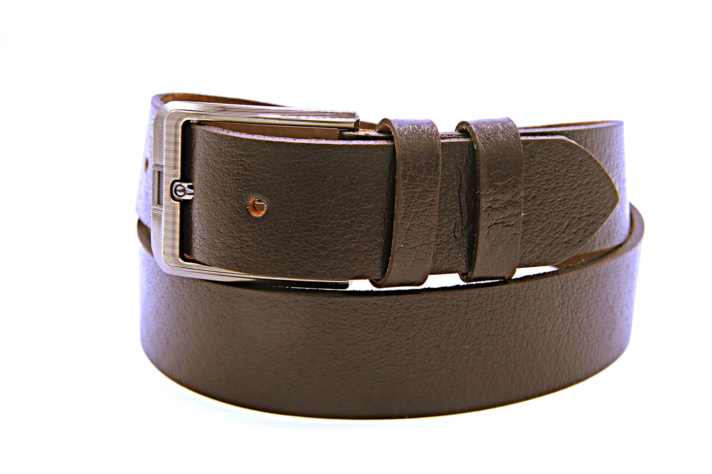 QUETTA BELT Genuine Natural Milled Leather Belt in One Piece - Brown