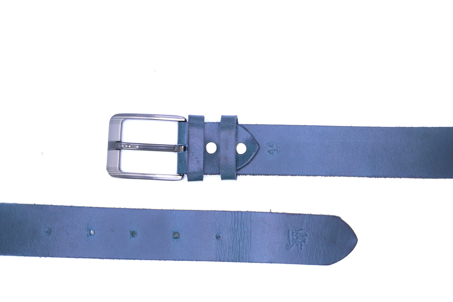MIANWALI BELT Genuine Vintage Leather Belt in One Piece - Vintage Blue