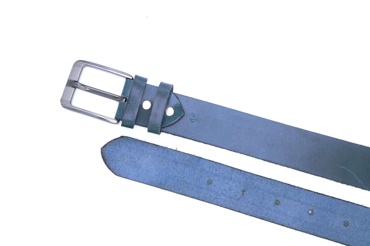 MIANWALI BELT Genuine Vintage Leather Belt in One Piece - Vintage Blue