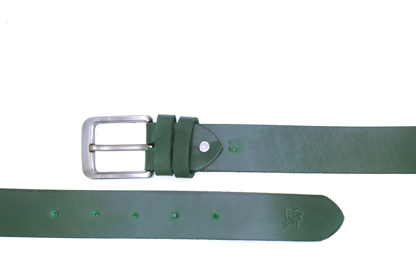 MIRPUR KHAS BELT Genuine Vintage Leather Belt in One Piece - Vintage Green