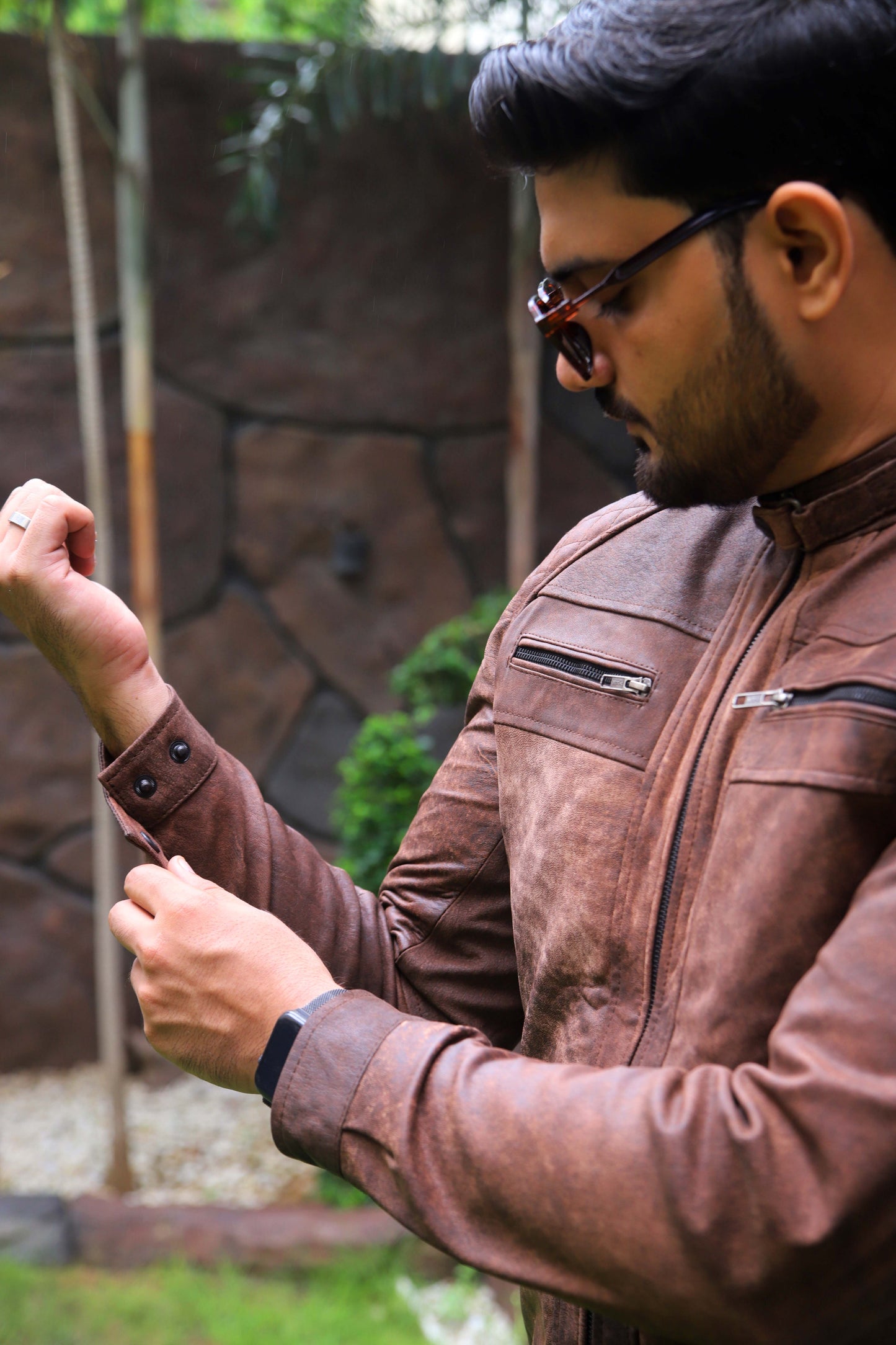 RAHIM YAR KHAN JACKET Men's Leather Jacket, Diamond Style Leather Jacket For Men, Biker Leather Jacket For Men- Distressed Brown