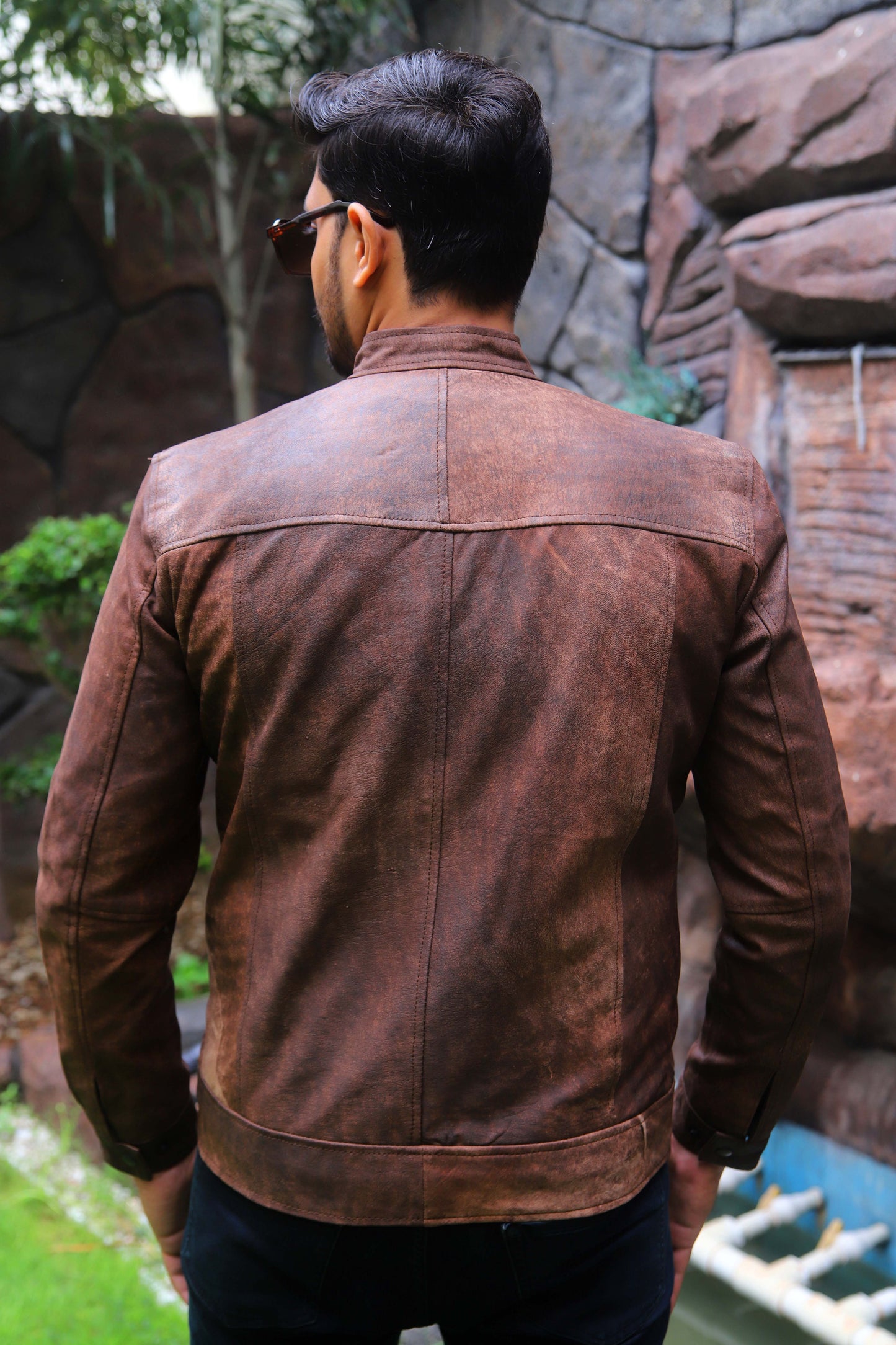 RAHIM YAR KHAN JACKET Men's Leather Jacket, Diamond Style Leather Jacket For Men, Biker Leather Jacket For Men- Distressed Brown
