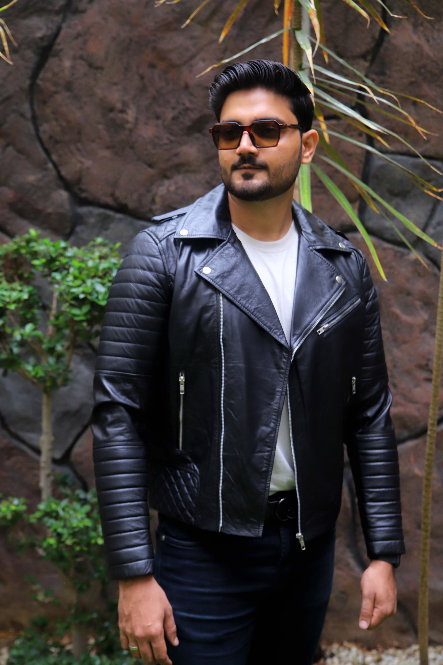 WAH CANTT JACKET Men's Leather Jacket, Biker/Motorcycle Leather Jacket For Men- Black