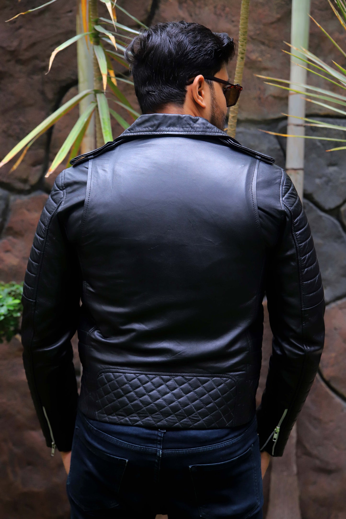 WAH CANTT JACKET Men's Leather Jacket, Biker/Motorcycle Leather Jacket For Men- Black