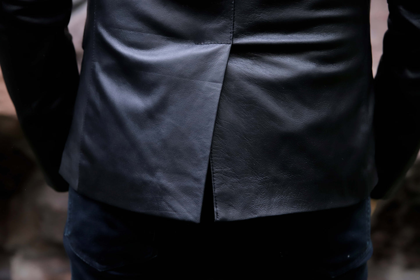 CHINIOT JACKET Men's Black Leather Blazer, Formal Leather Blazer For Men- Black