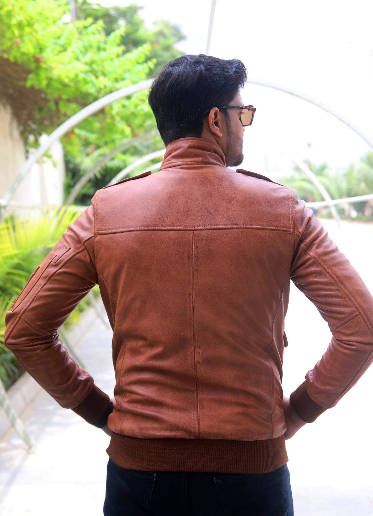 JHELUM JACKET Men's A2 Aviator Bomber Leather Jacket For, Men's Leather Jacket- Distressed Tan