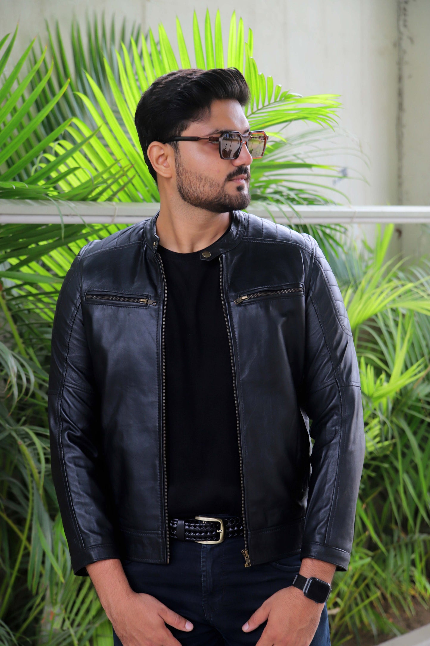 TURBAT JACKET Men's Leather Jacket, Biker Leather Jacket For Men- Jet Black