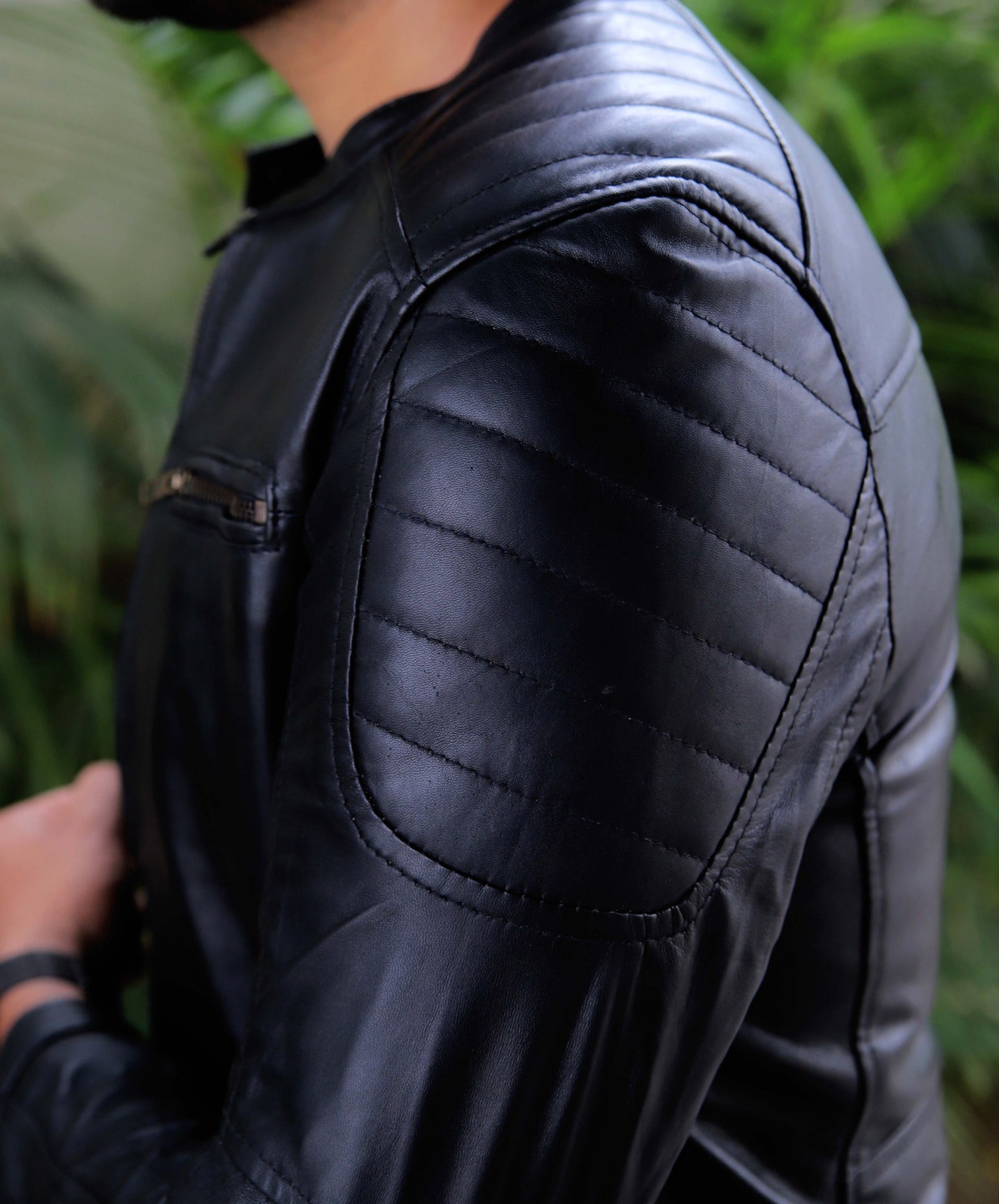 TURBAT JACKET Men's Leather Jacket, Biker Leather Jacket For Men- Jet Black