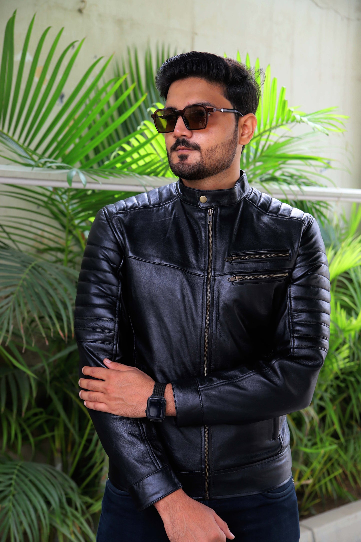 MURIDKE JACKET Men's Leather Jacket, Biker Leather Jacket For Men- Jet Black