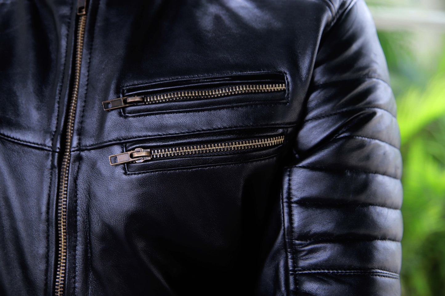 MURIDKE JACKET Men's Leather Jacket, Biker Leather Jacket For Men- Jet Black
