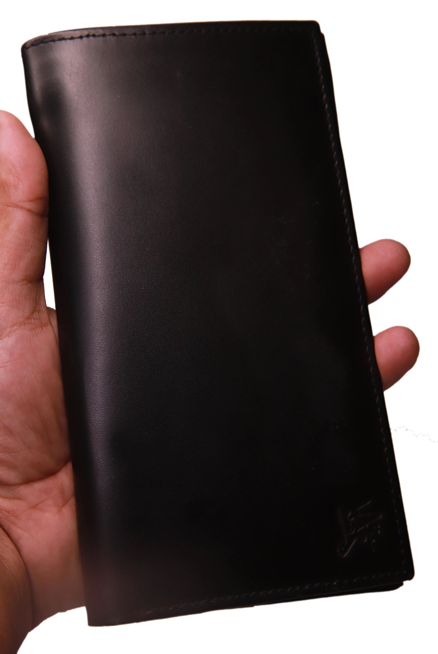 KARACHI WALLET Versatile Leather Long Wallet All Purpose Long Leather Wallet Jet Black