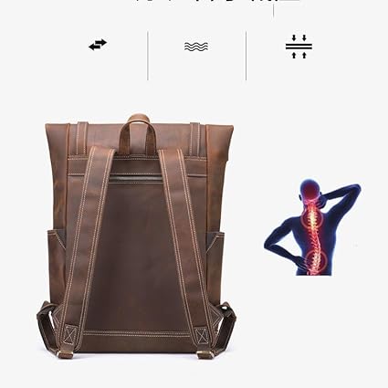 FEROZWALA BAG Retro Travel And Everyday Backpack Unisex- Vintage Brown