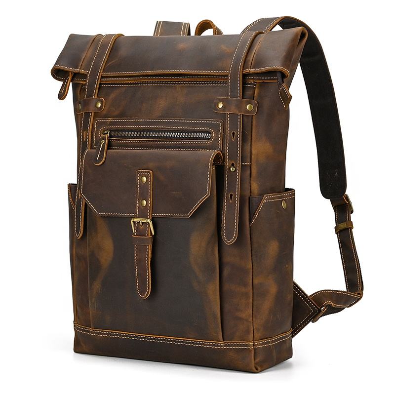 FEROZWALA BAG Retro Travel And Everyday Backpack Unisex- Vintage Brown