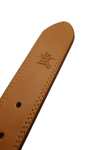 SIALKOT BELT Double Stitched Laminated Leather Belt Causal Leather Belt Tan Brown