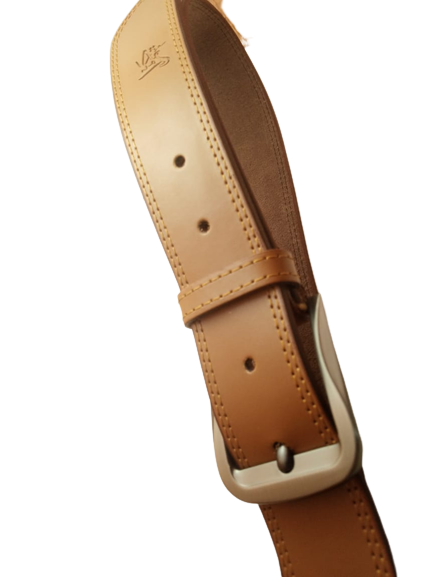 SIALKOT BELT Double Stitched Laminated Leather Belt Causal Leather Belt Tan Brown