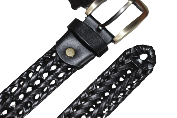 PAKISTAN BELT Elegant Braided Belt Jet Black