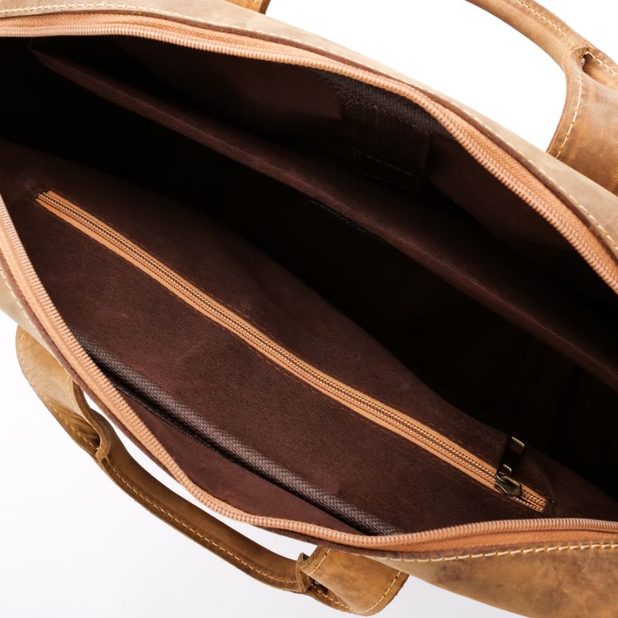 KASUR BAG, Leather Laptop Bag Crafted From Vintage Cow Leather