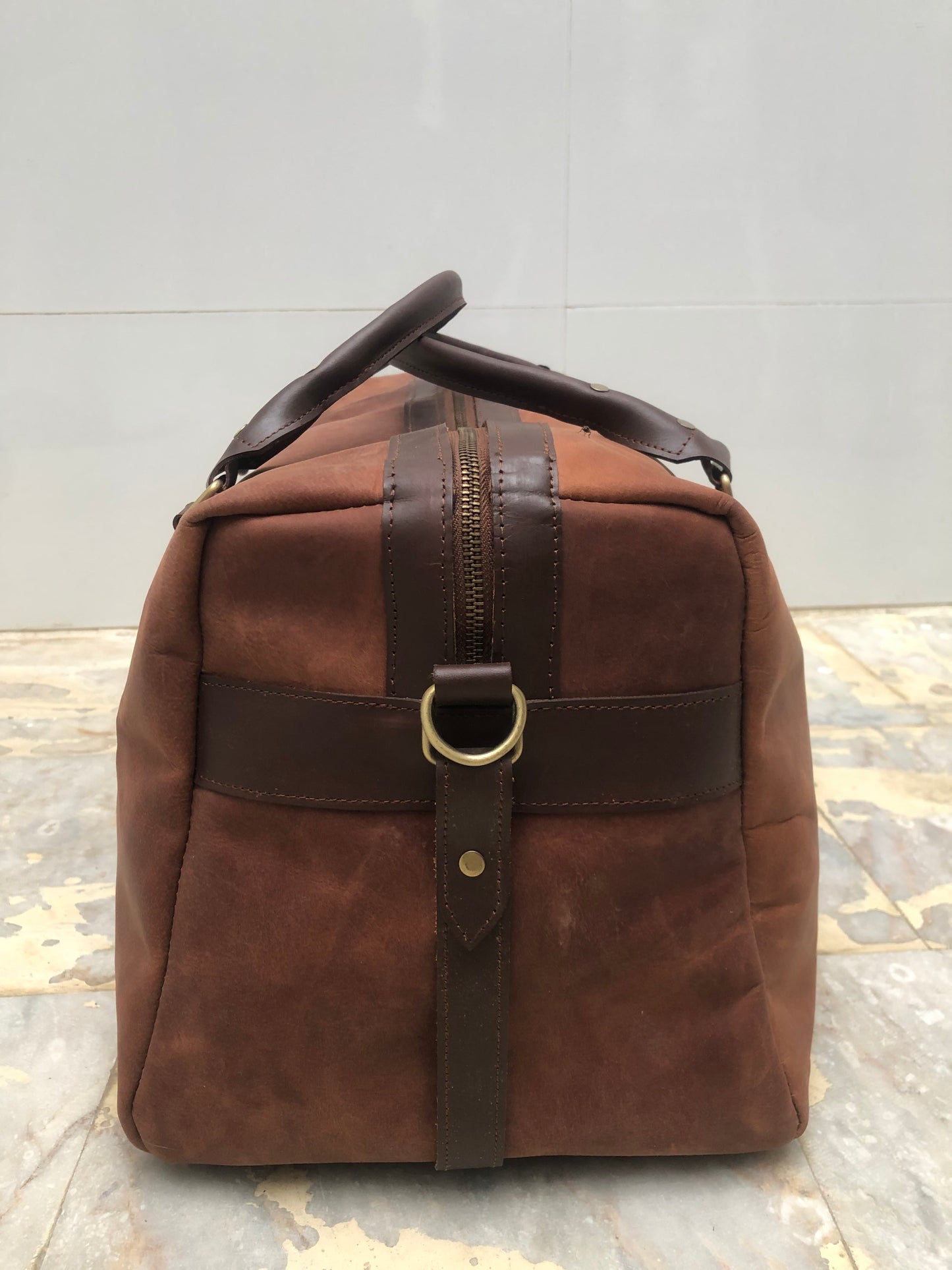 TALAGANG BAG Brown Genuine Leather Duffle Bag Midnight Explorer