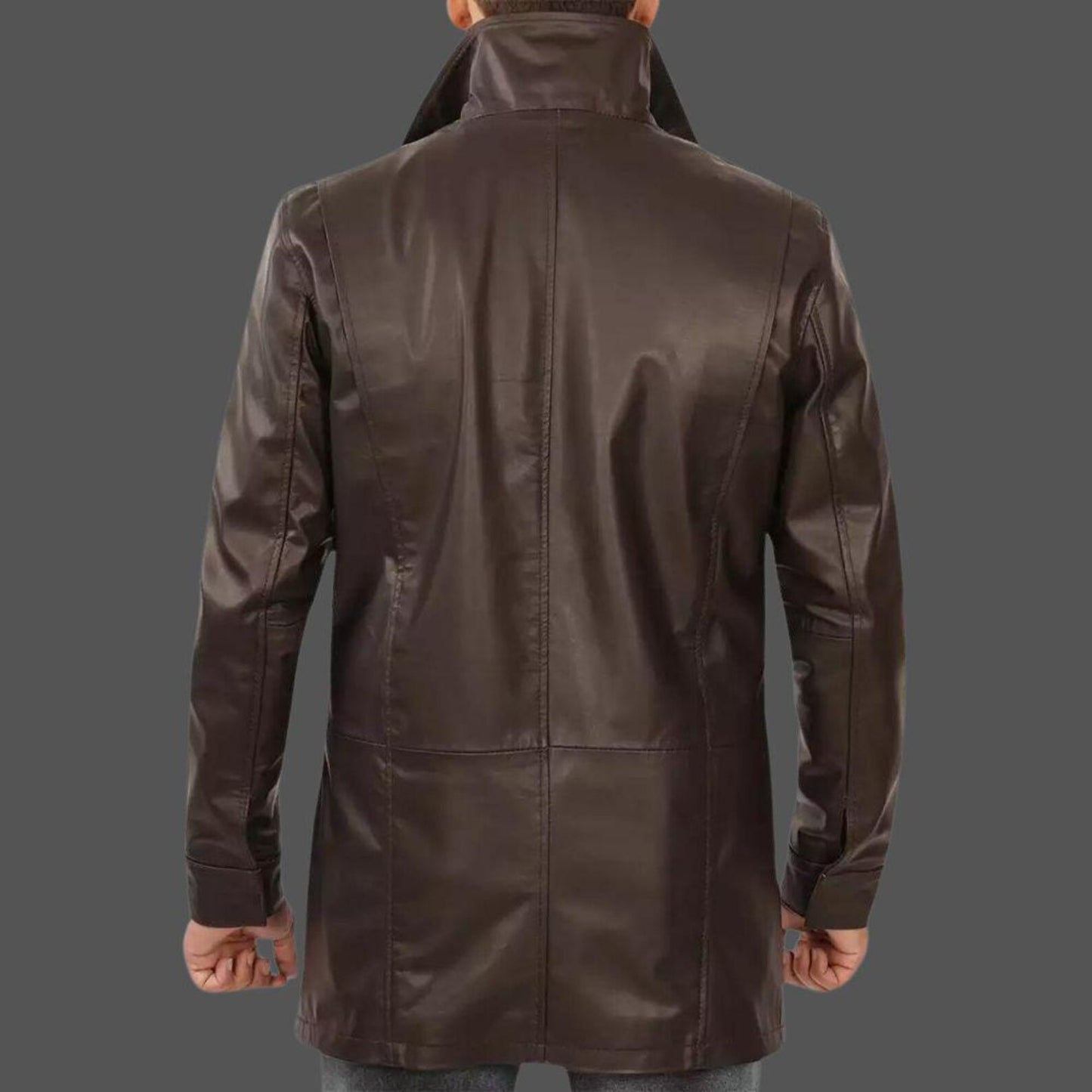 SAIDAL JACKET Genuine Leather Long Coat Style Jacket For Men