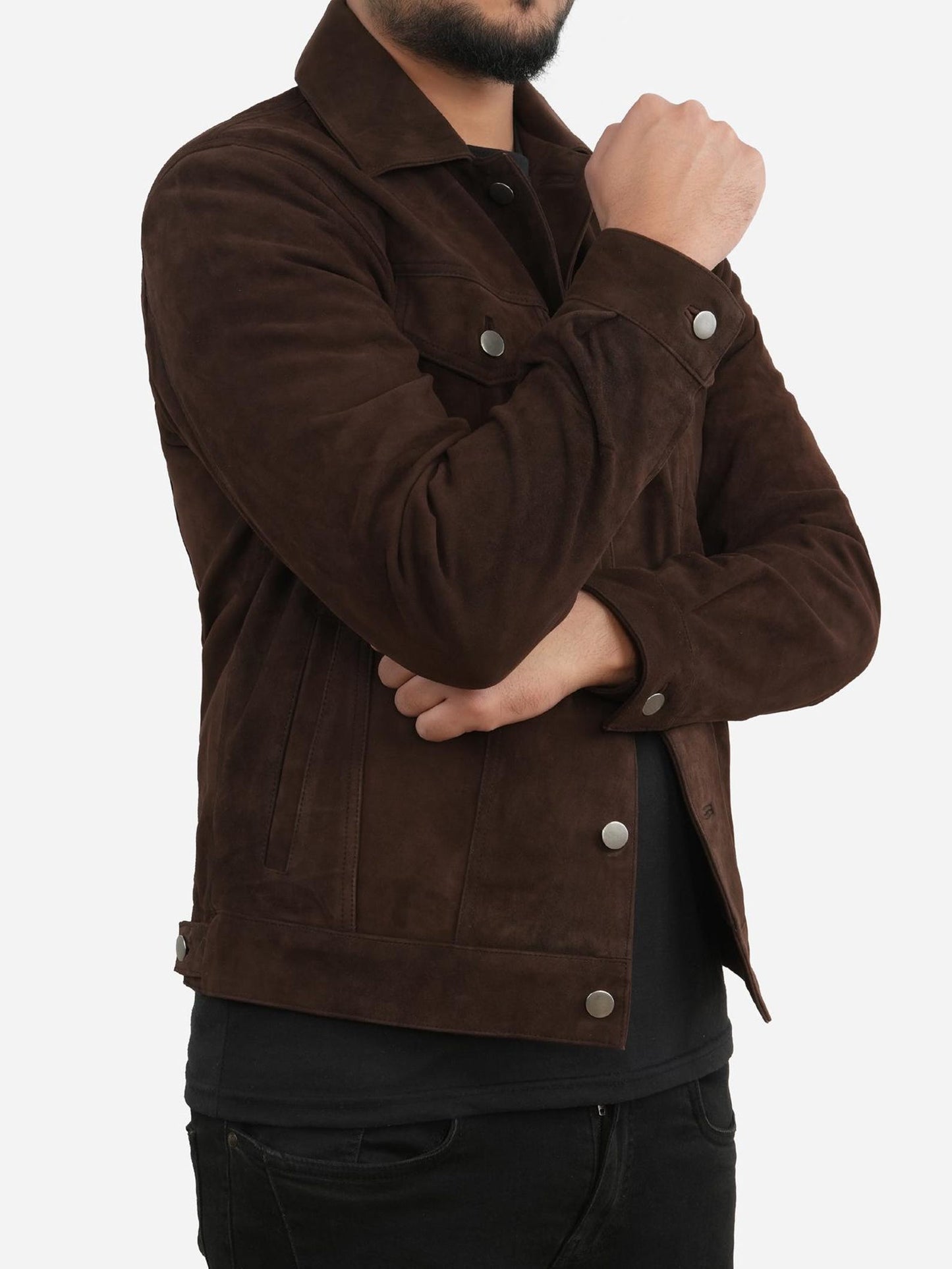 kADHI JACKET Genuine Leather Jacket For Men In Suede Leather