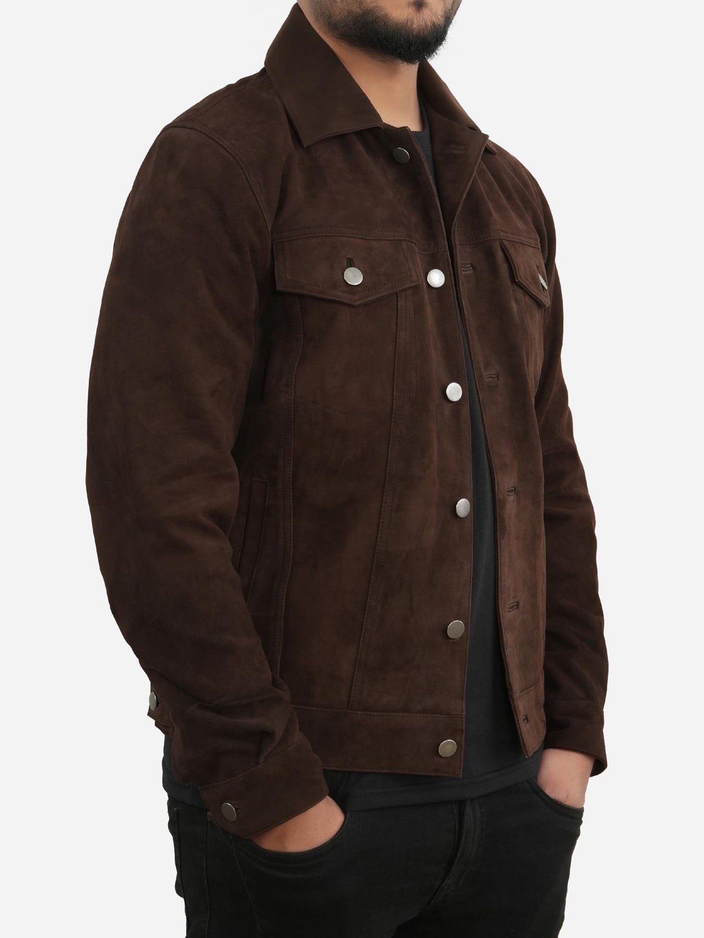 kADHI JACKET Genuine Leather Jacket For Men In Suede Leather