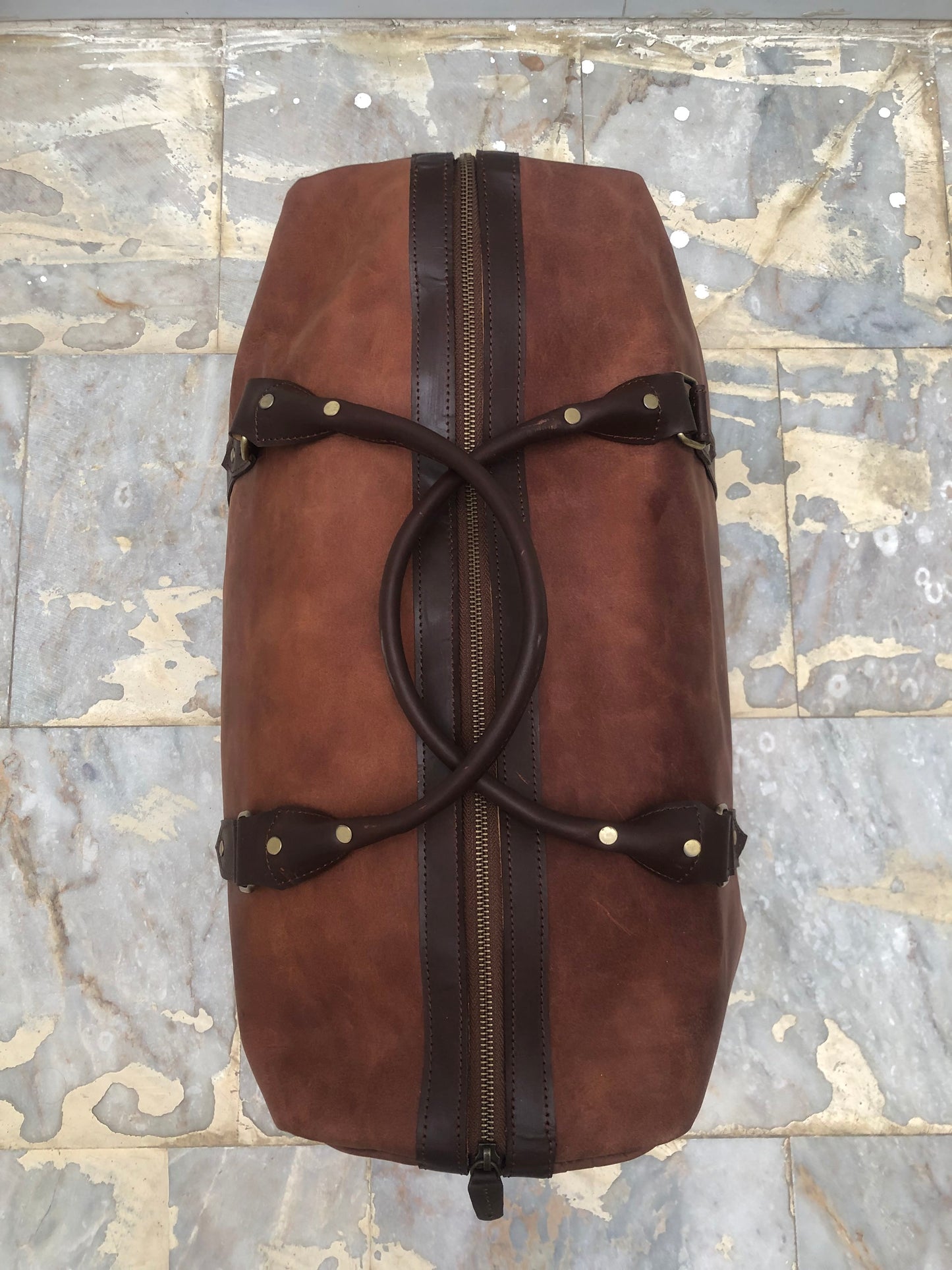 TALAGANG BAG Brown Genuine Leather Duffle Bag Midnight Explorer