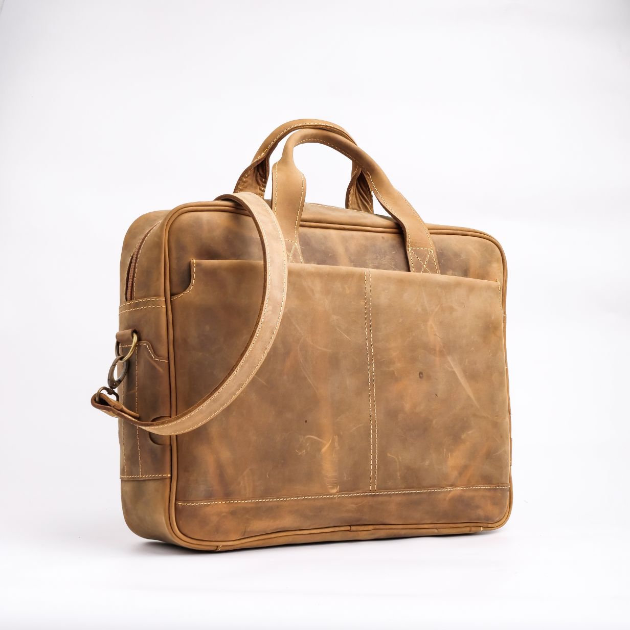 KASUR BAG, Leather Laptop Bag Crafted From Vintage Cow Leather
