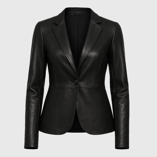 SANGHAR JACKET Genuine Leather Blazer Style Jacket For Women- Black