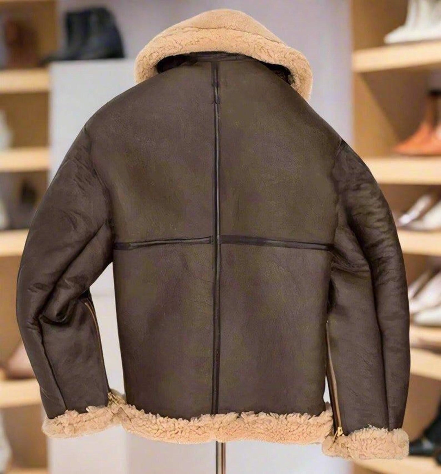 KOTLI AWAN JACKET Genuine Leather Aviator Jacket For Men With Fur Lining