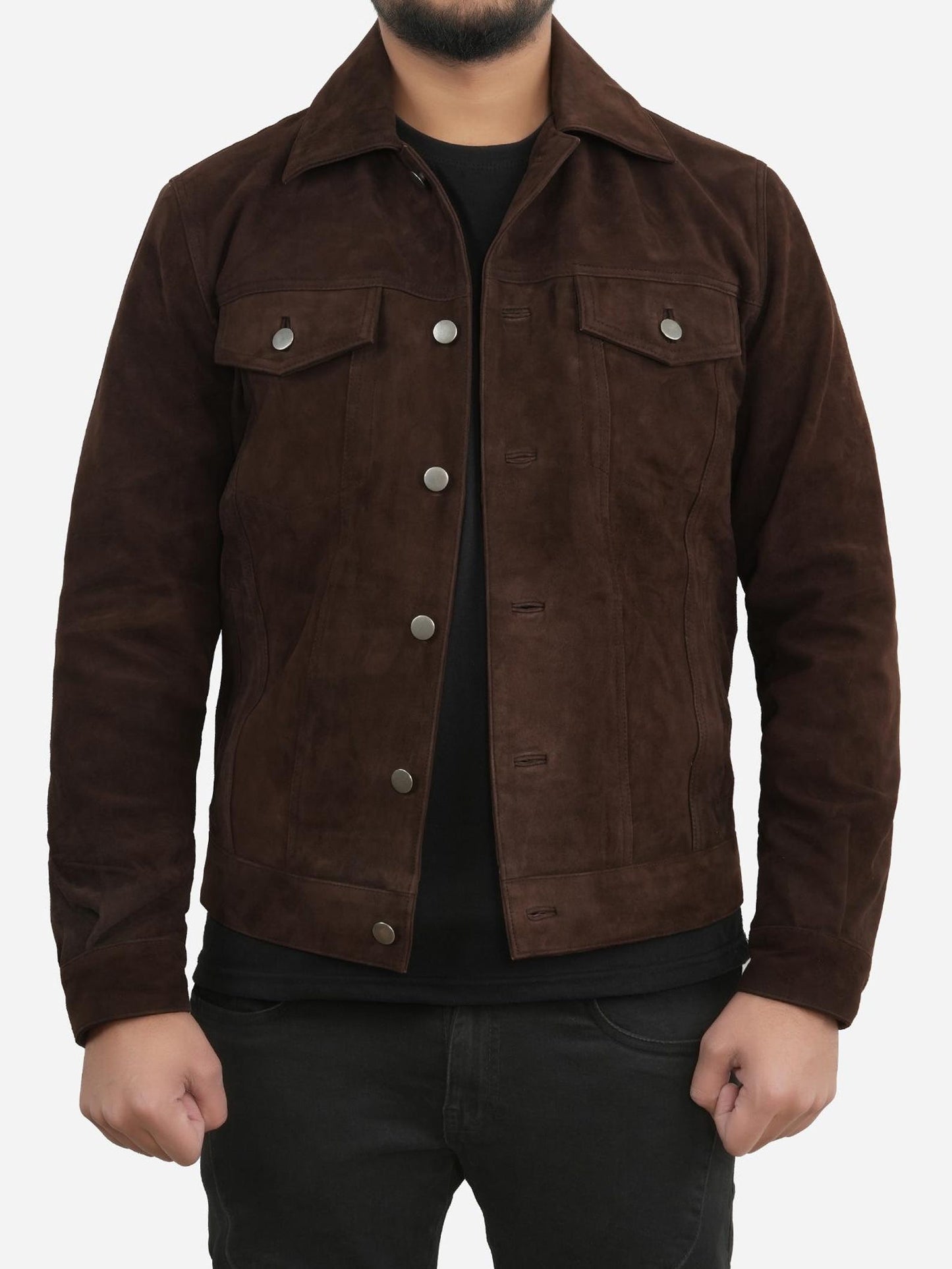 kADHI JACKET Genuine Leather Jacket For Men In Suede Leather