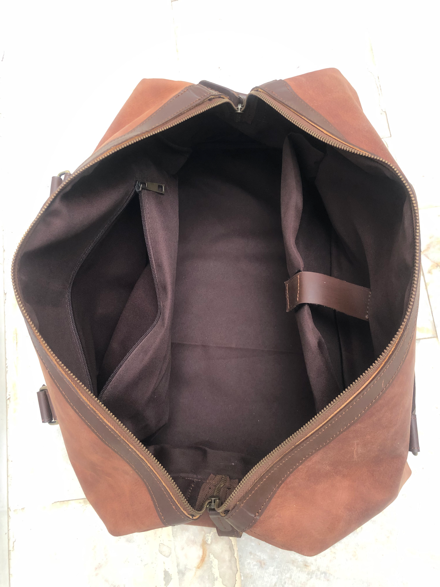 TALAGANG BAG Brown Genuine Leather Duffle Bag Midnight Explorer