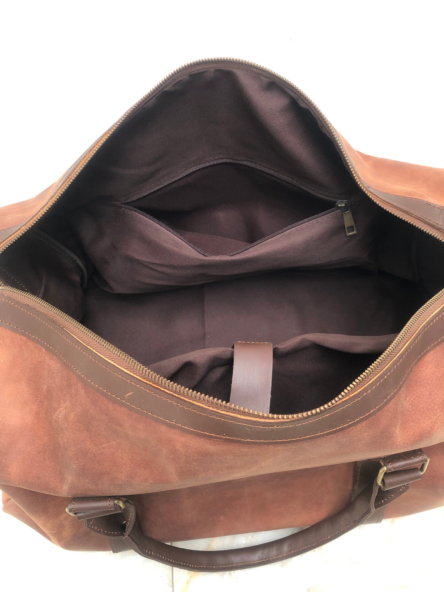 TALAGANG BAG Brown Genuine Leather Duffle Bag Midnight Explorer