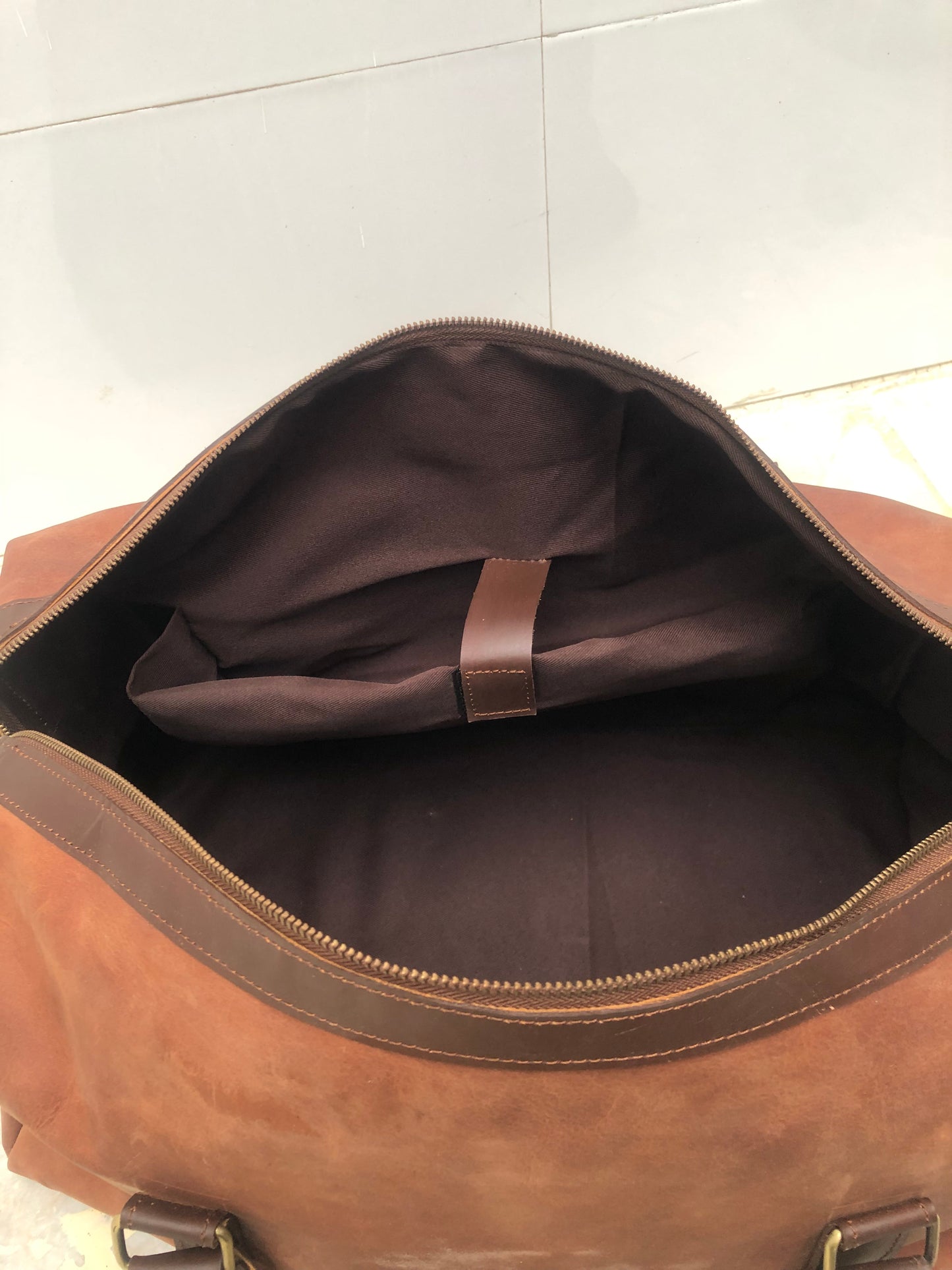 TALAGANG BAG Brown Genuine Leather Duffle Bag Midnight Explorer