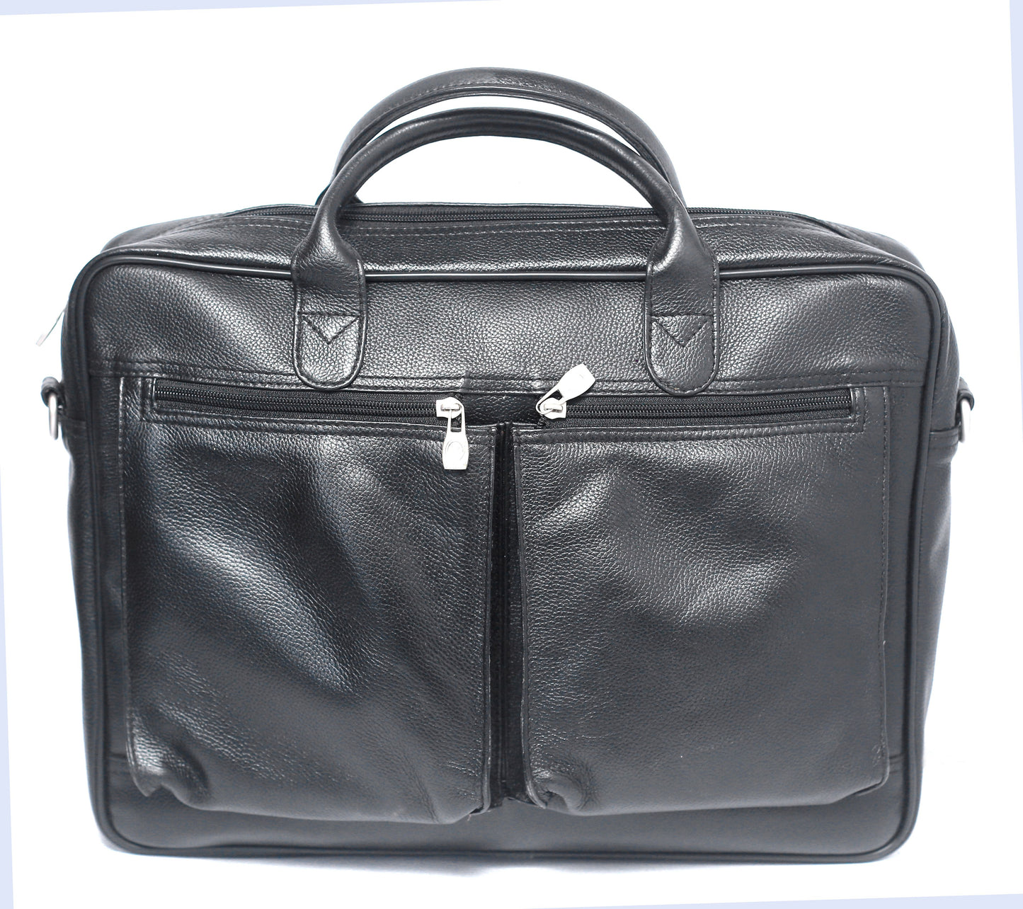 GHOTKI BAG Natural Milled Leather Laptop Bag - Black - 16"