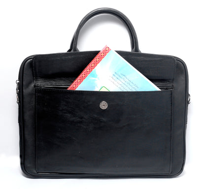 CHITRAL BAG Genuine Leather Laptop Ultra Slim Bag - Black - 16" Laptop