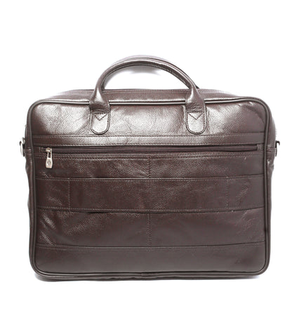 SWAT BAG Natural Milled Leather Laptop Bag - Dark Brown - 16"