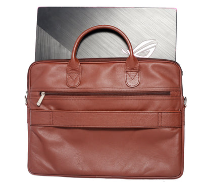 SWABI BAG Genuine Leather Laptop Ultra Slim Bag - Tan-16" Laptop