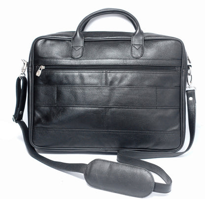 GHOTKI BAG Natural Milled Leather Laptop Bag - Black - 16"