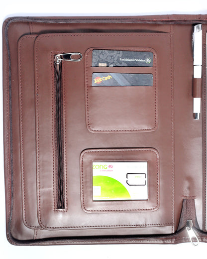 PARACHINR BAG Pure Leather Portfolio And Padfolio For Gentleman- Brown