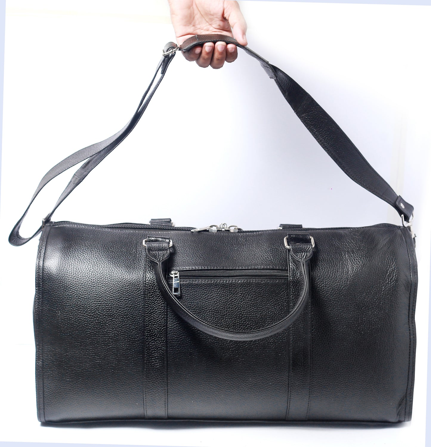 MIANWALI BAG Black Genuine Leather Duffle Bag Midnight Explorer