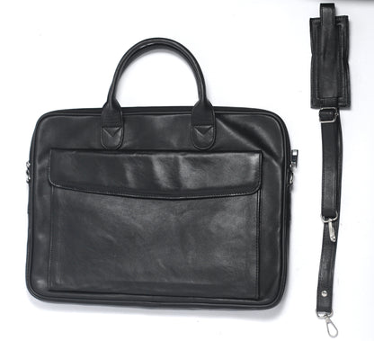 CHITRAL BAG Genuine Leather Laptop Ultra Slim Bag - Black - 16" Laptop