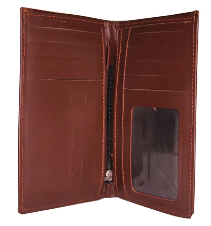 ABBOTTABAD WALLET Versatile Leather Long Wallet All Purpose Long Leather Wallet Brown