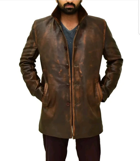 MIRPUR KHAS JACKET Genuine Leather Vintage Coat Style Jacket For Men