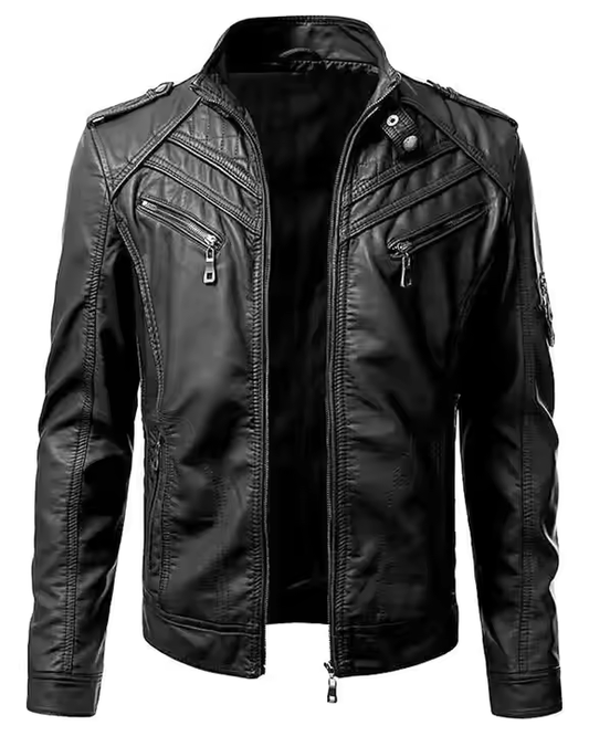 QUETTA JACKET Genuine Leather Biker Style Jacket For Men