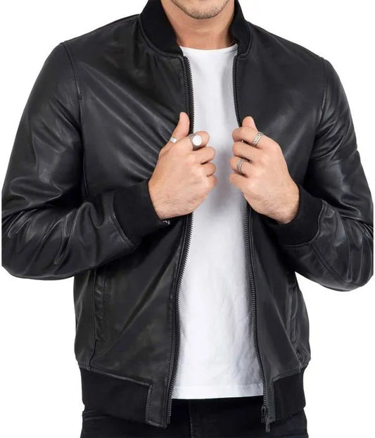 DUNYAPUR JACKET Genuine Leather Bomber Jacket For Men