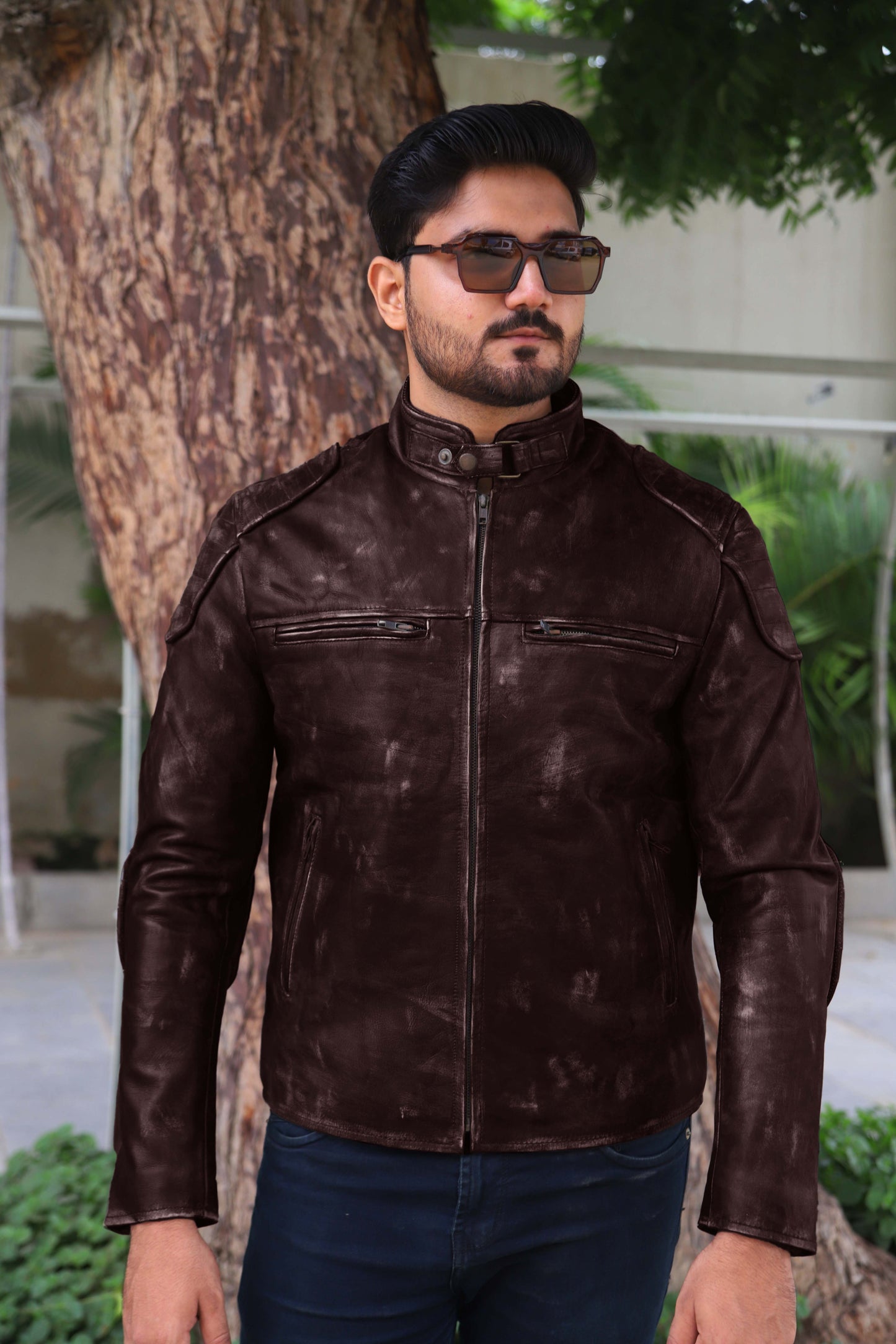 SADIQABAD JACKET Men's Leather Jacket Vintage Black Leather Jacket- Vintage Brown