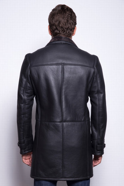 DADU JACKET Genuine Leather Long Coat With Fur Inner Long Coat For Men