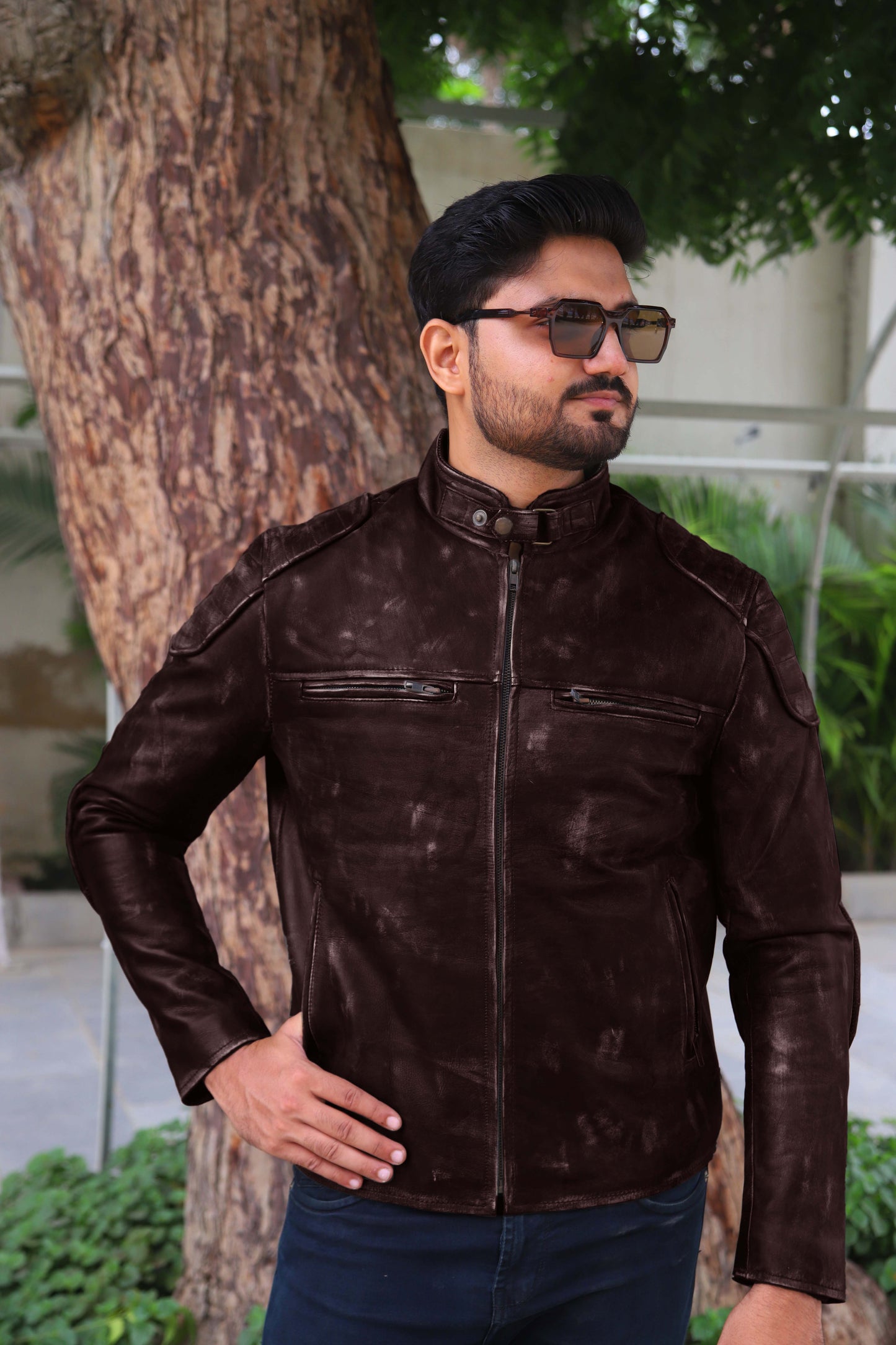 SADIQABAD JACKET Men's Leather Jacket Vintage Black Leather Jacket- Vintage Brown