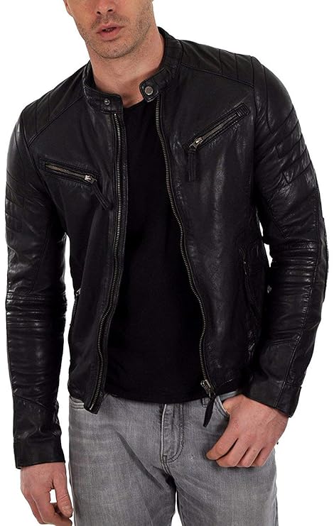 LAYYAH JACKET Genuine Leather Biker Style Jacket For Men